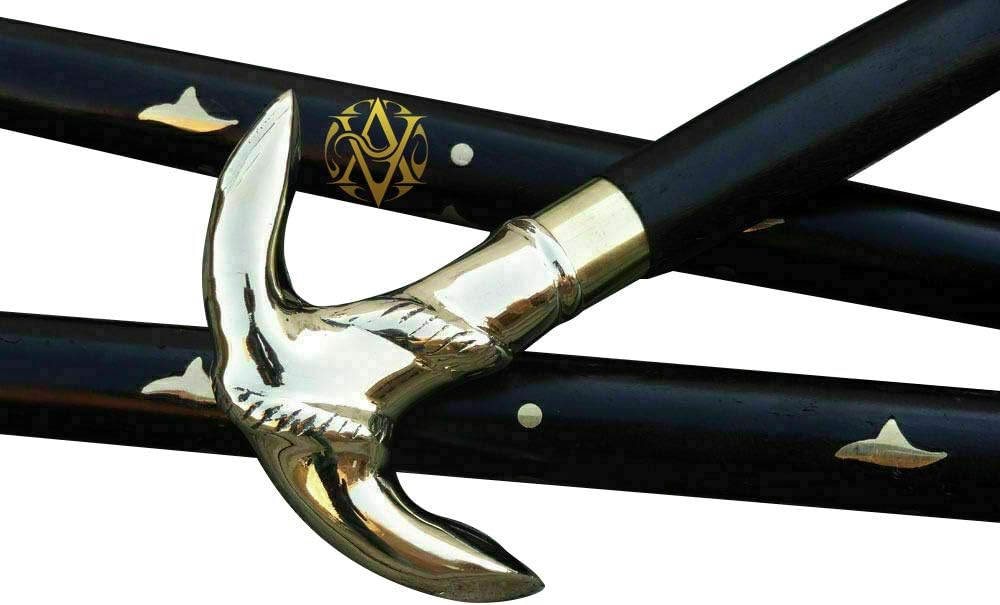 Chrome Anchor and Rope Handle Walking Stick view 3