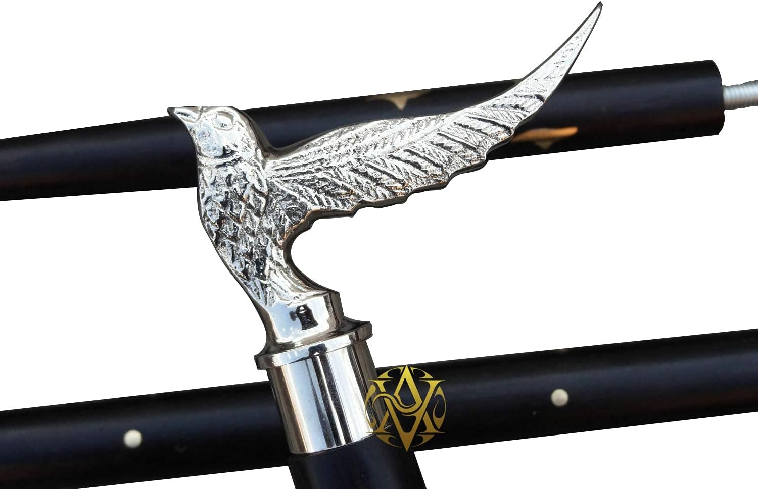 Chrome Nickel Flying Bird Handle Walking Stick view 5