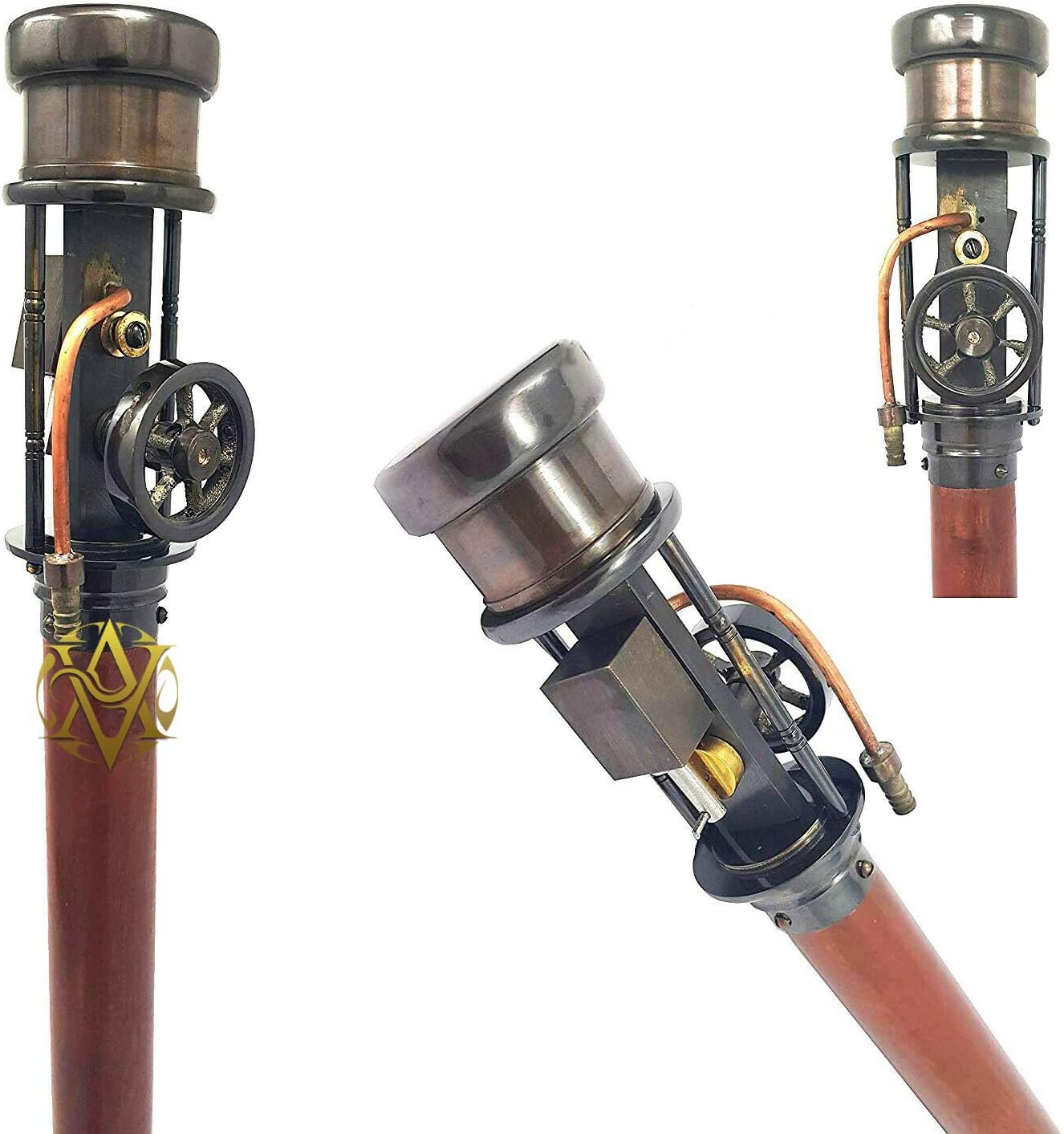 Steam Engine Handle Rosewood Walking Stick view 4