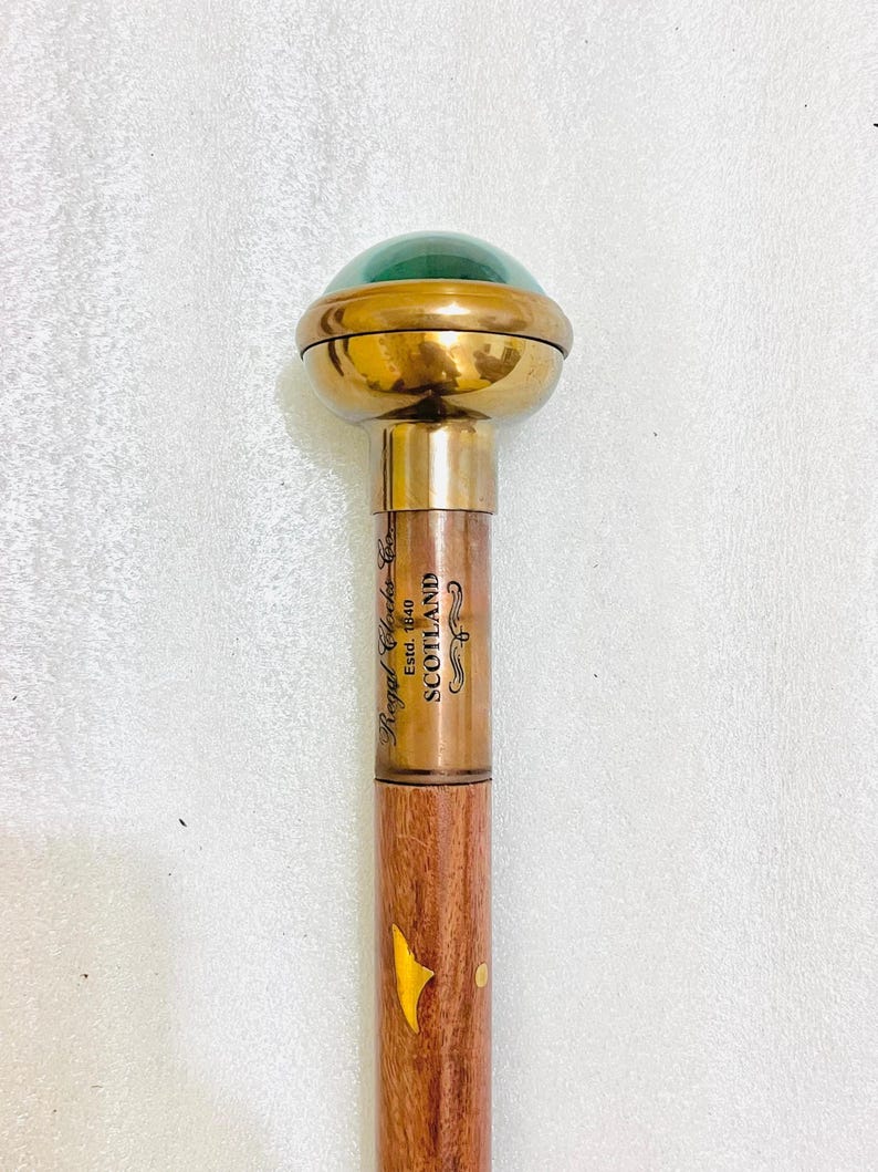 Brass Watch Handle Rosewood Walking Stick view 2