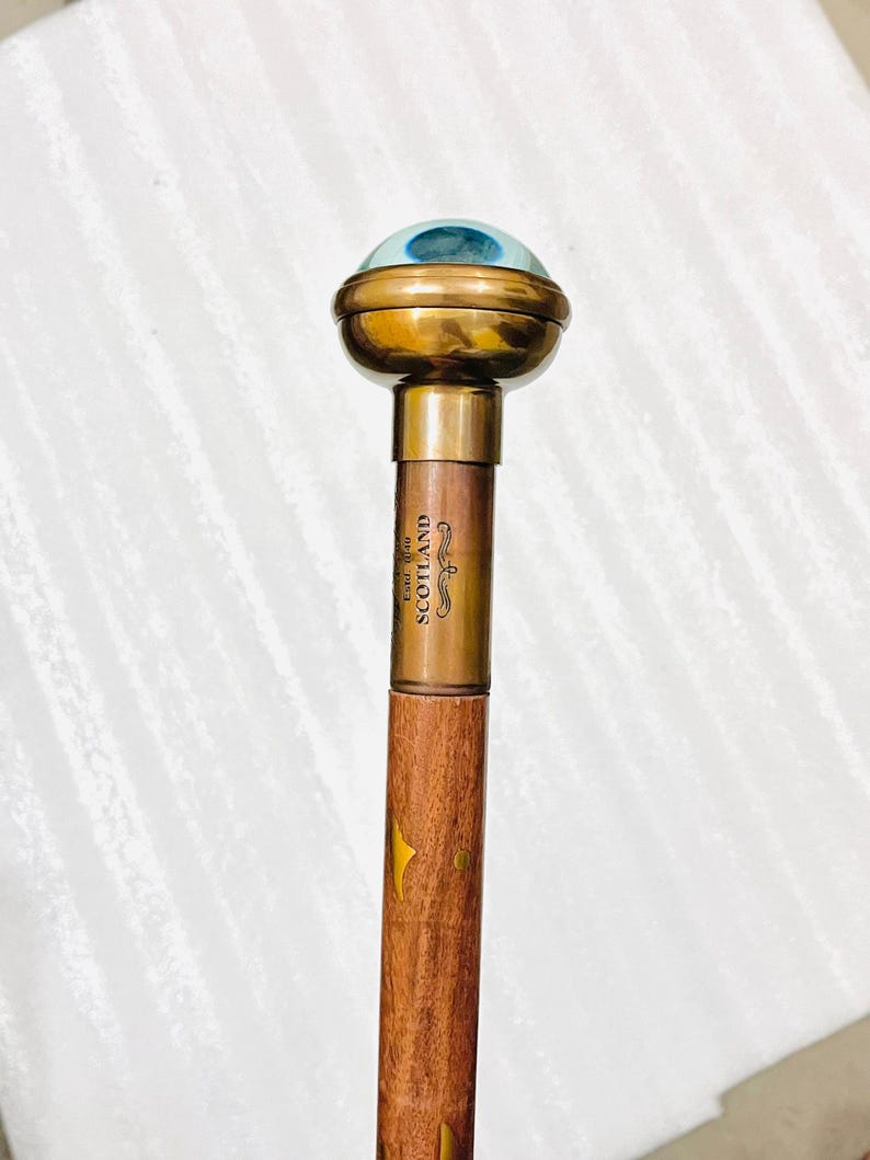 Brass Watch Handle Rosewood Walking Stick view 4