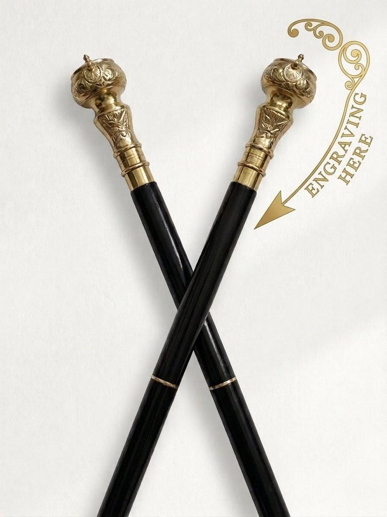 Brass Sundial Compass Handle Walking Stick view 4