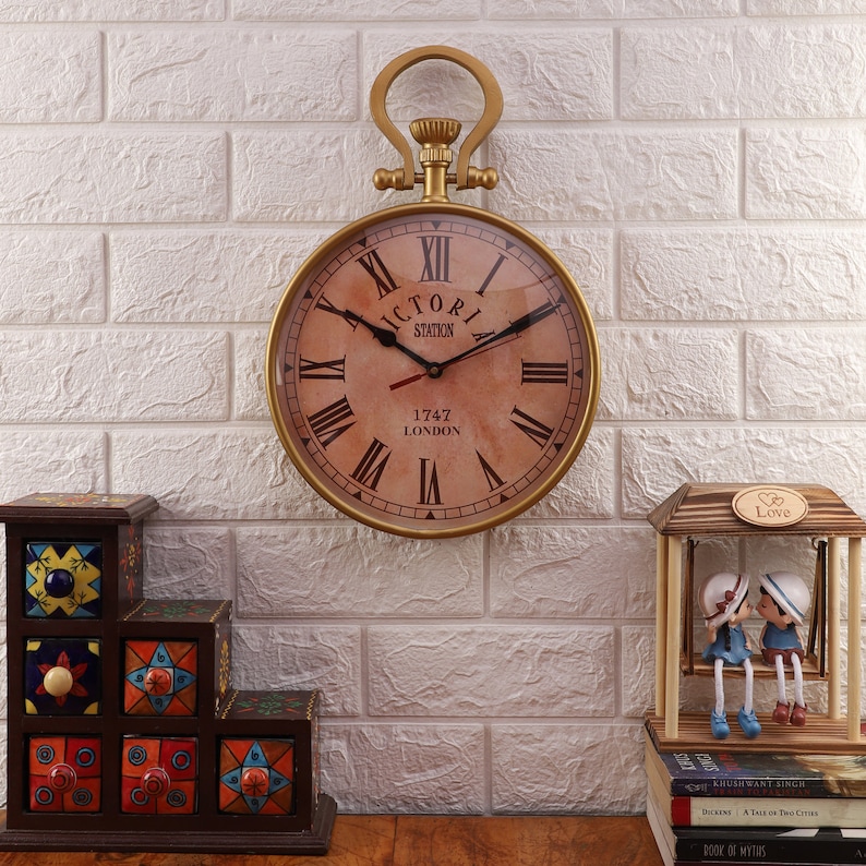 Vintage Metal Round Wall Clock view 8