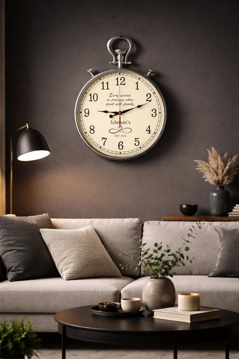 Gold Round Wall Clock Roman Numeral view 8