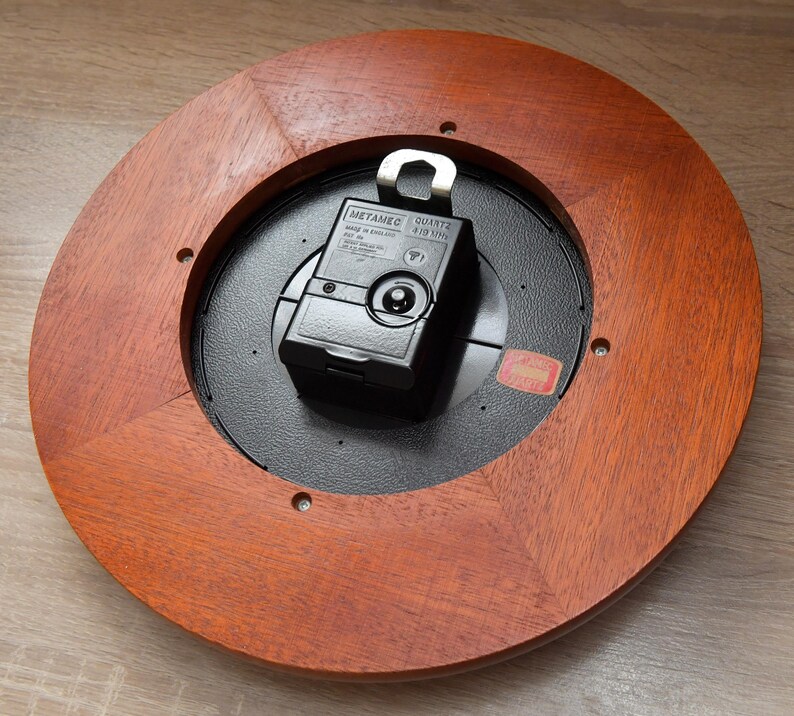 Cherrywood Wall Clock Mid-Century English Style view 8