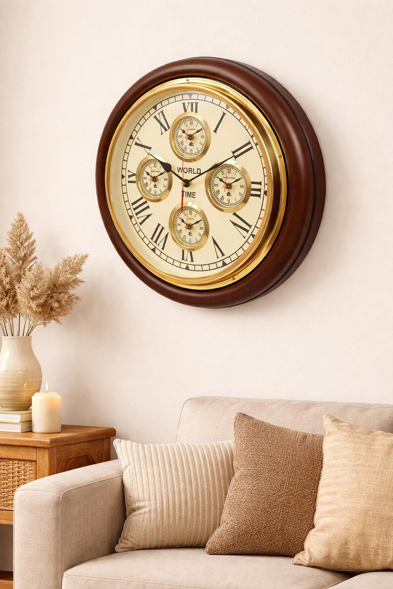 Large World Time Zone Wall Clock view 6