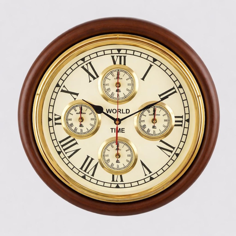 Large World Time Zone Wall Clock view 7