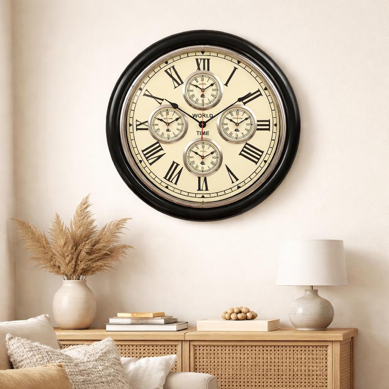 Large World Time Zone Wall Clock view 9