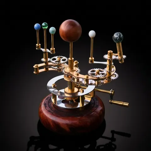 Brass Solar System Orrery, Shelf Display view 1