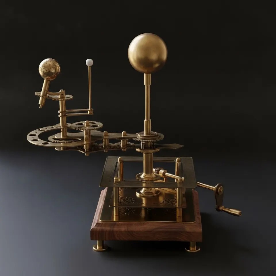 Vintage-Style Brass Solar System Orrery, Museum