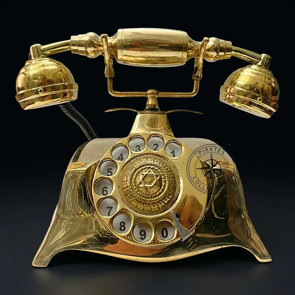 Nautical Brass French Victorian Desk Rotary Phone