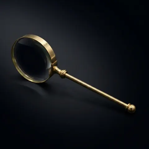 All-Brass Handheld Magnifier 3" with Steampunk Detailing view 1