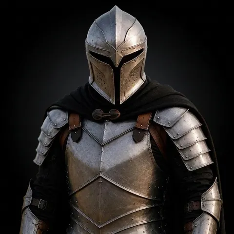Handmade Medieval Gothic Knight Armor with Dark Fantasy LARP view 1