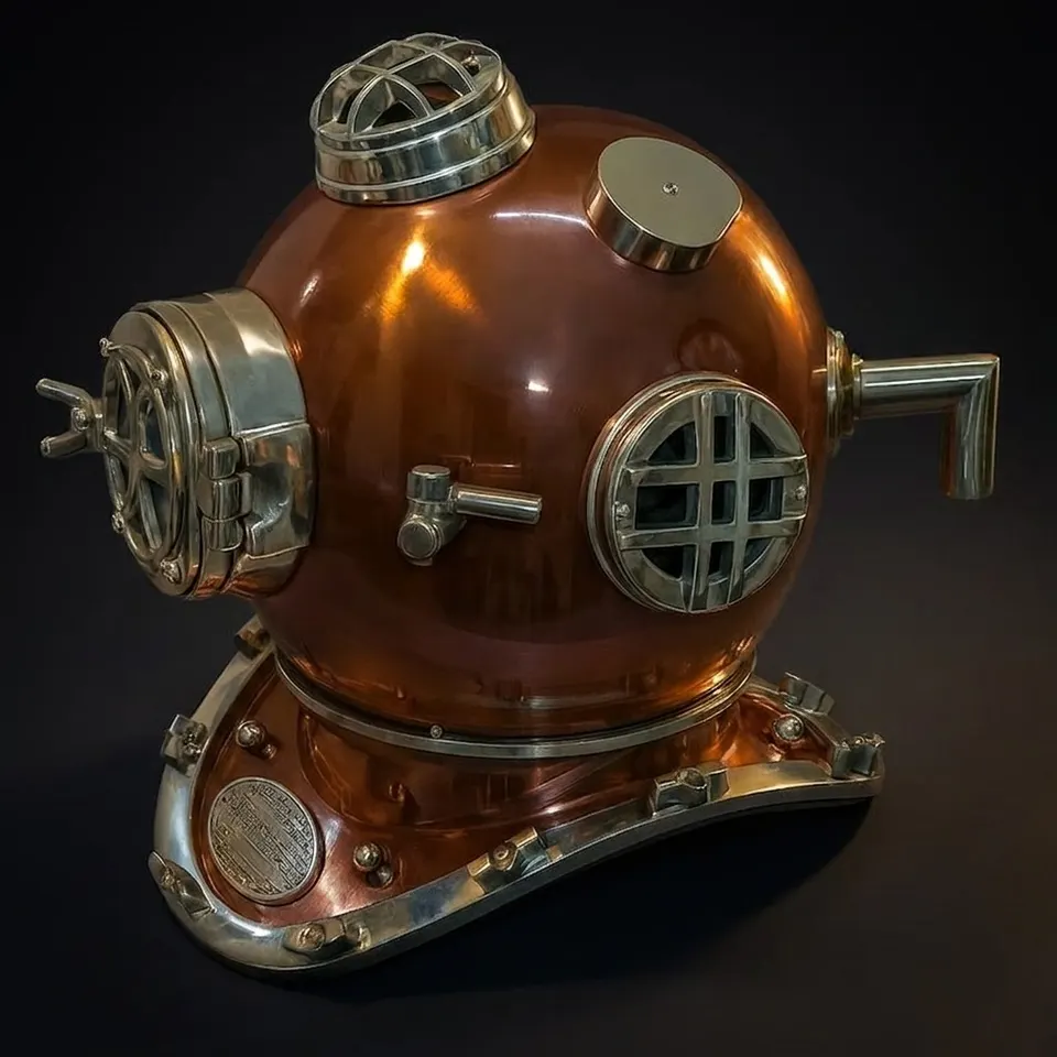 Mark V Diving Helmet with Brown Copper Antique Finish