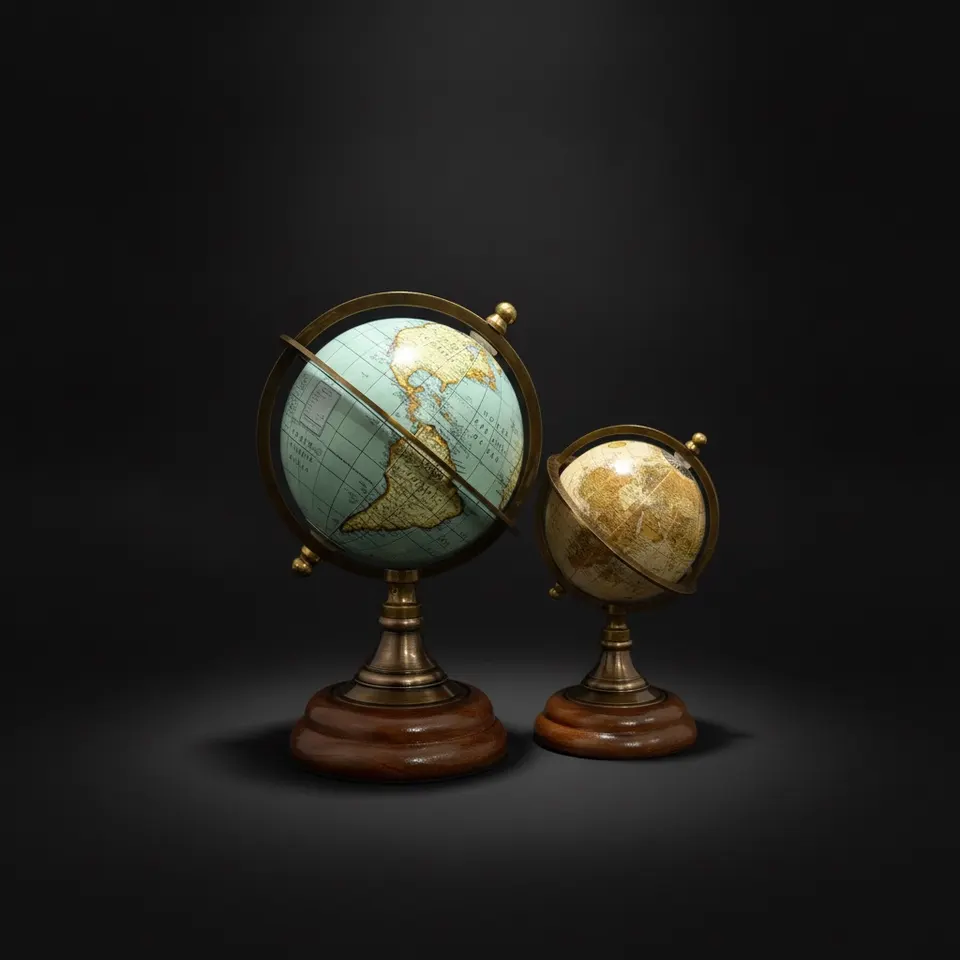 Brass Armillary Sphere with Rotating World view 1