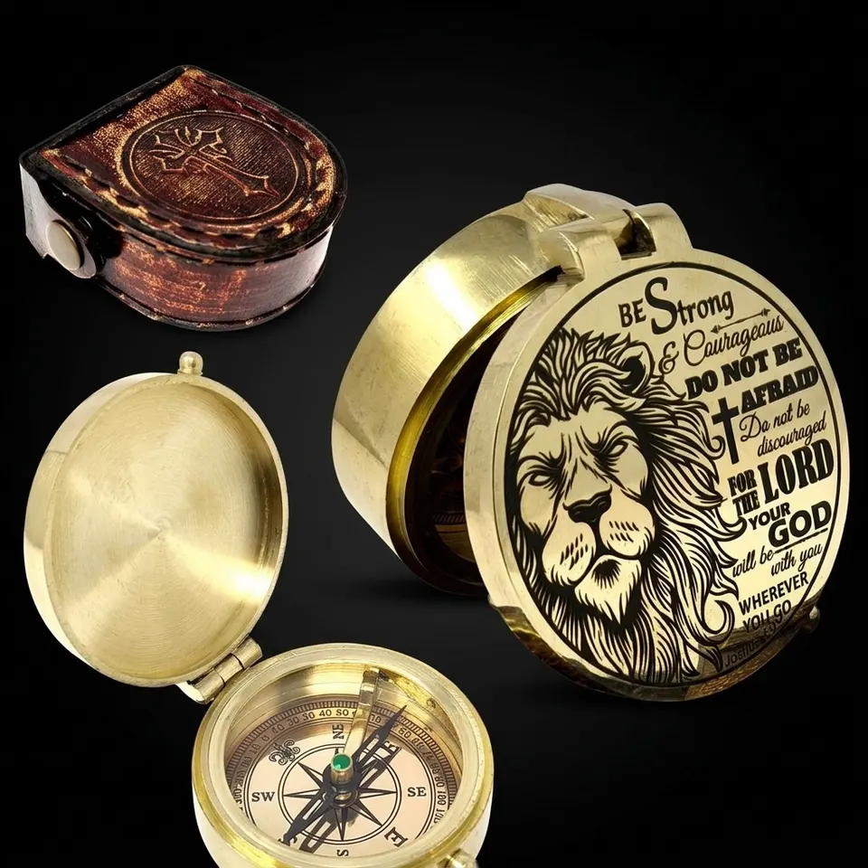 Motivational Compass, Leather Case