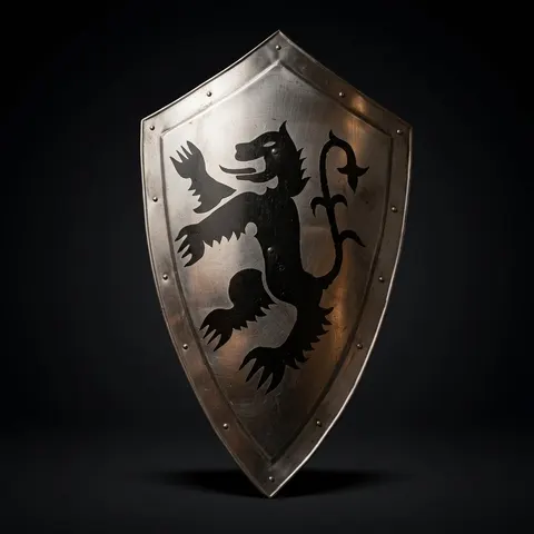 Dragon Templar Steel Shield with Medieval Knight Crusader view 1