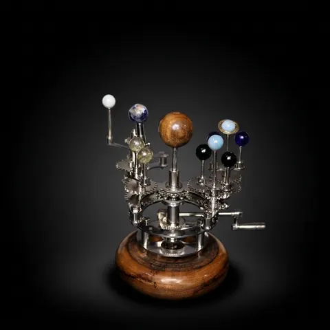 Brass Solar System Orrery, Vintage Desk Edition view 1