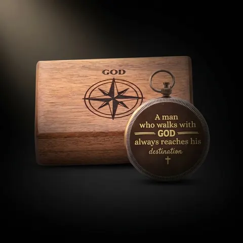 Man of God Compass, Wooden Box view 1