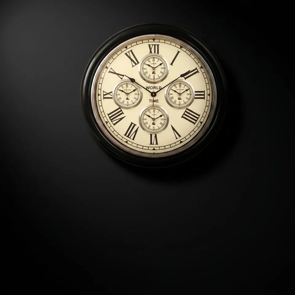 Large World Time Zone Wall Clock