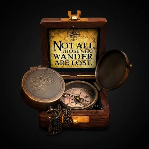 Tolkien Quote Compass, Wooden Box view 1