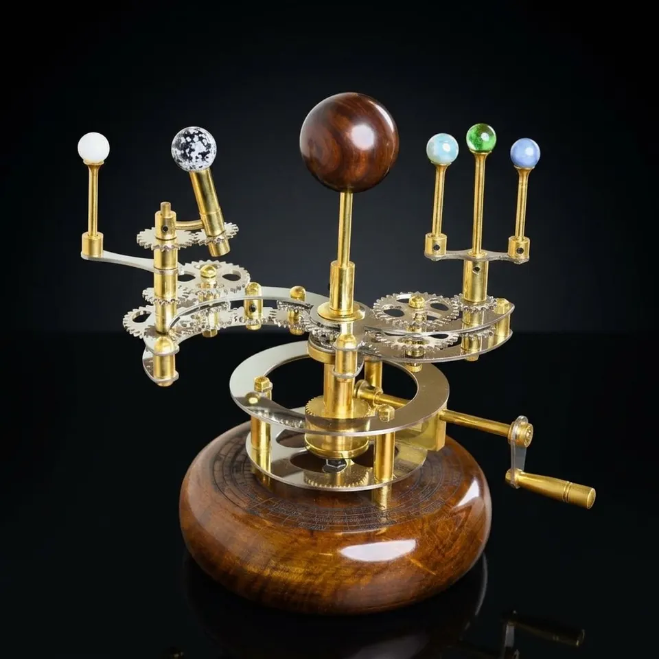 Brass Solar System Orrery, Shelf Display
