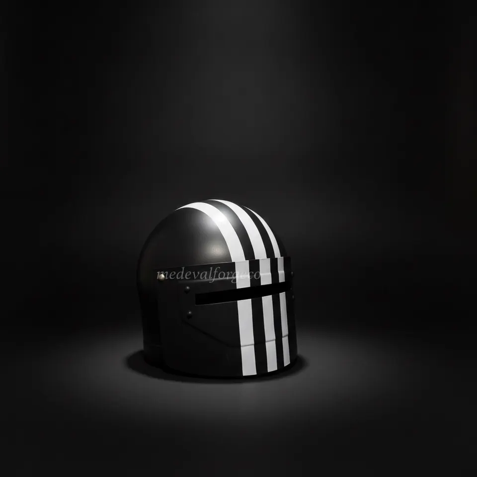 Black Crusader Stripe Helmet — Gothic Knight