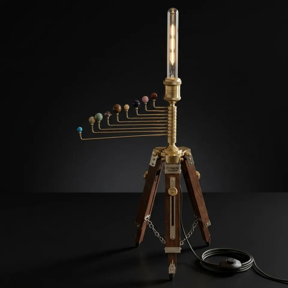 Planetarium Solar System on Rosewood Tripod Stand – Luxury Cosmos Gift