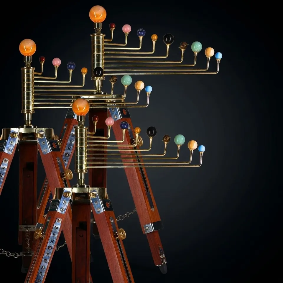 Planetarium Solar System on Rosewood Tripod Stand – Luxury Cosmos Gift