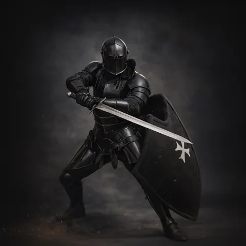 Wearable Dark Italian Barbuta Knight Armor with Gothic Plate for LARP view 1