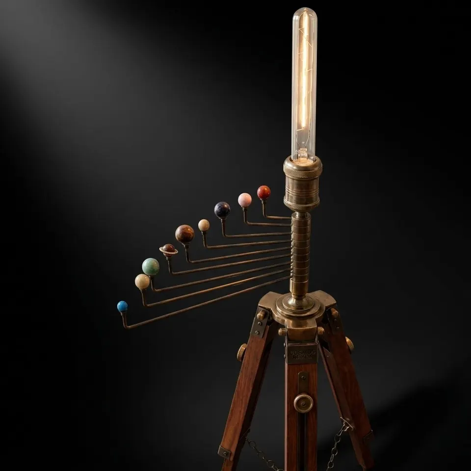 Cosmos Tripod Stand, Lamp with Solar System, Astronomical Lamp, Tripod Lamp