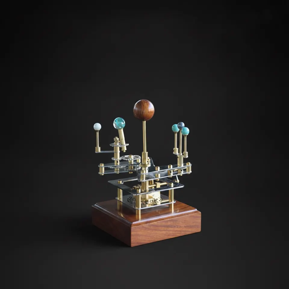 Brass Solar System Orrery, Shelf Display