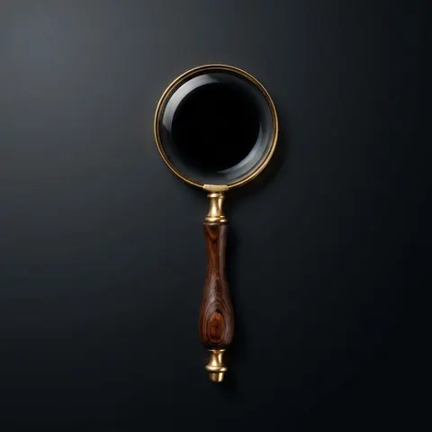 Vintage Brass Frame Handheld Magnifier 3" with Wooden Handle view 1