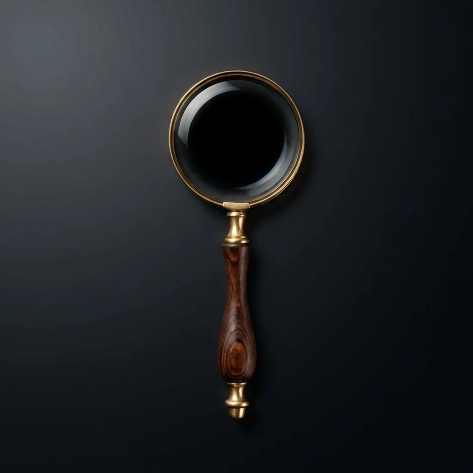 Vintage Brass Frame Handheld Magnifier 3" with Wooden Handle