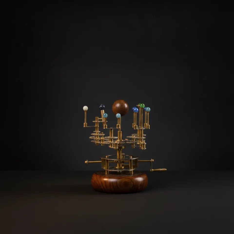 Brass Solar System Orrery, Shelf Display