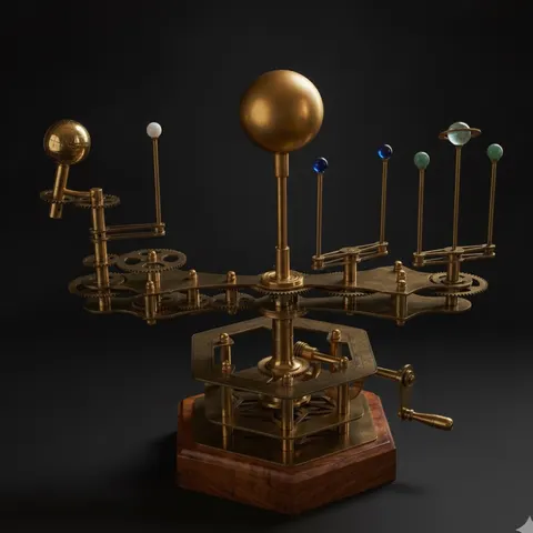Rustic Brass Solar System Orrery, Museum Model view 1