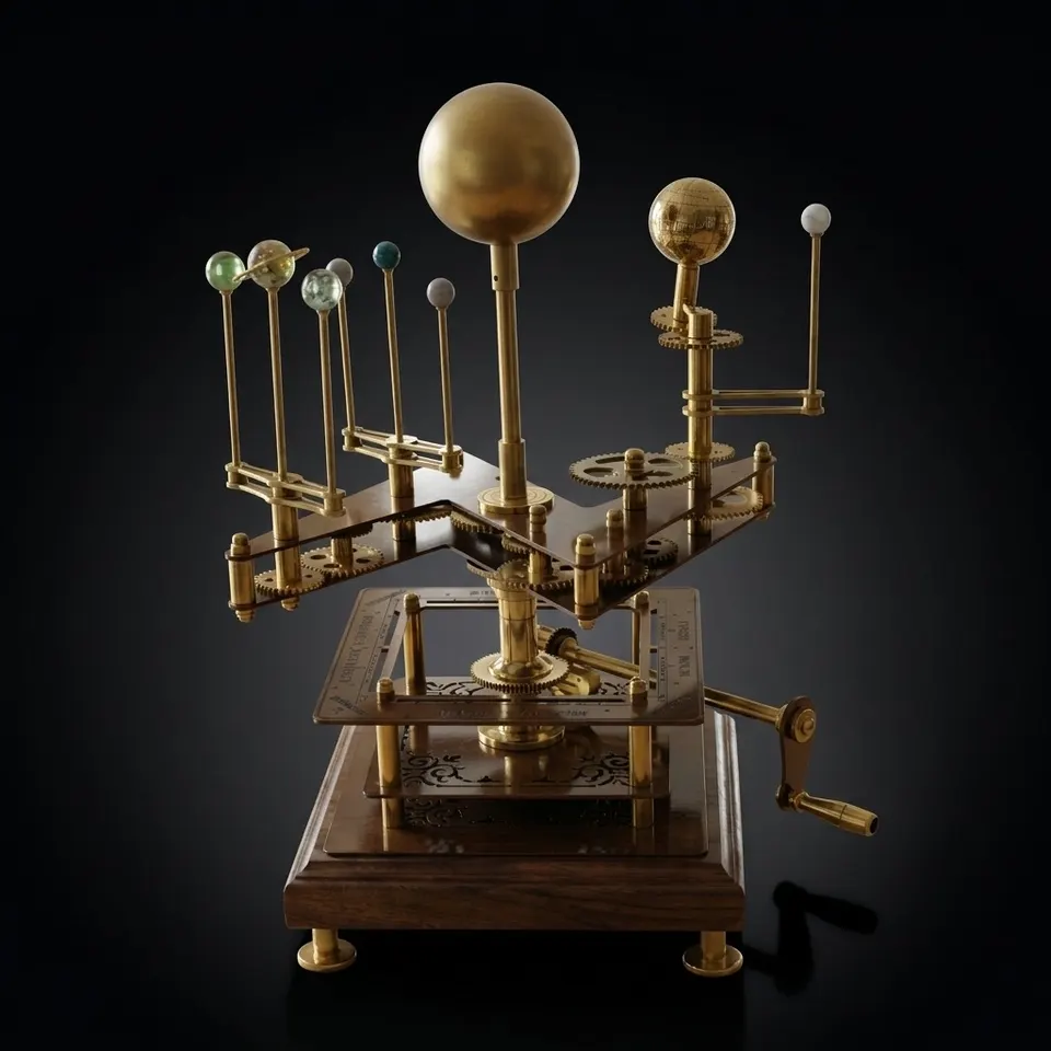 Black & Gold Brass Solar System Orrery, Museum