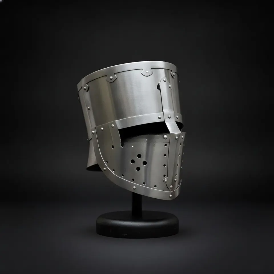 Medieval Flat Top Helmet — Century Knight Steel Crusader