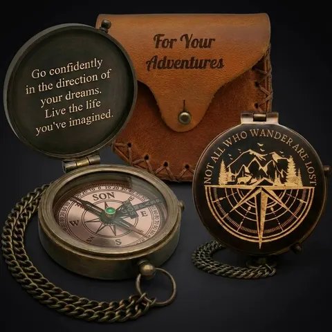 Motivational Compass, Leather Case view 1