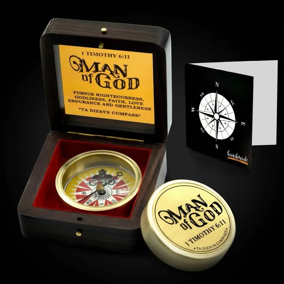 Man of God Compass, Wooden Box