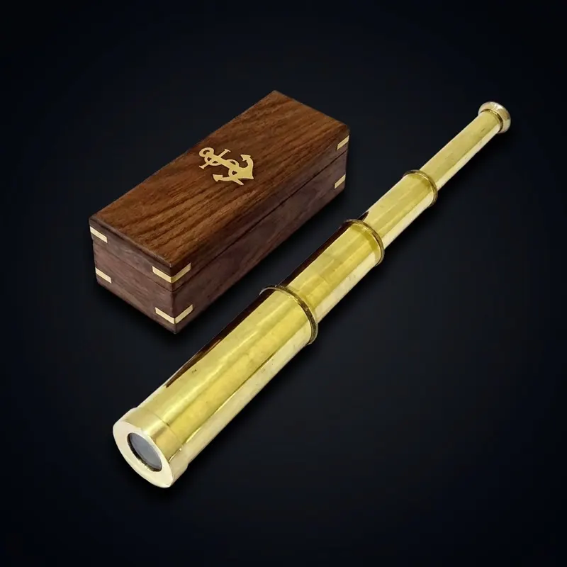 Brass Spyglass Telescope 15" with Wooden Box