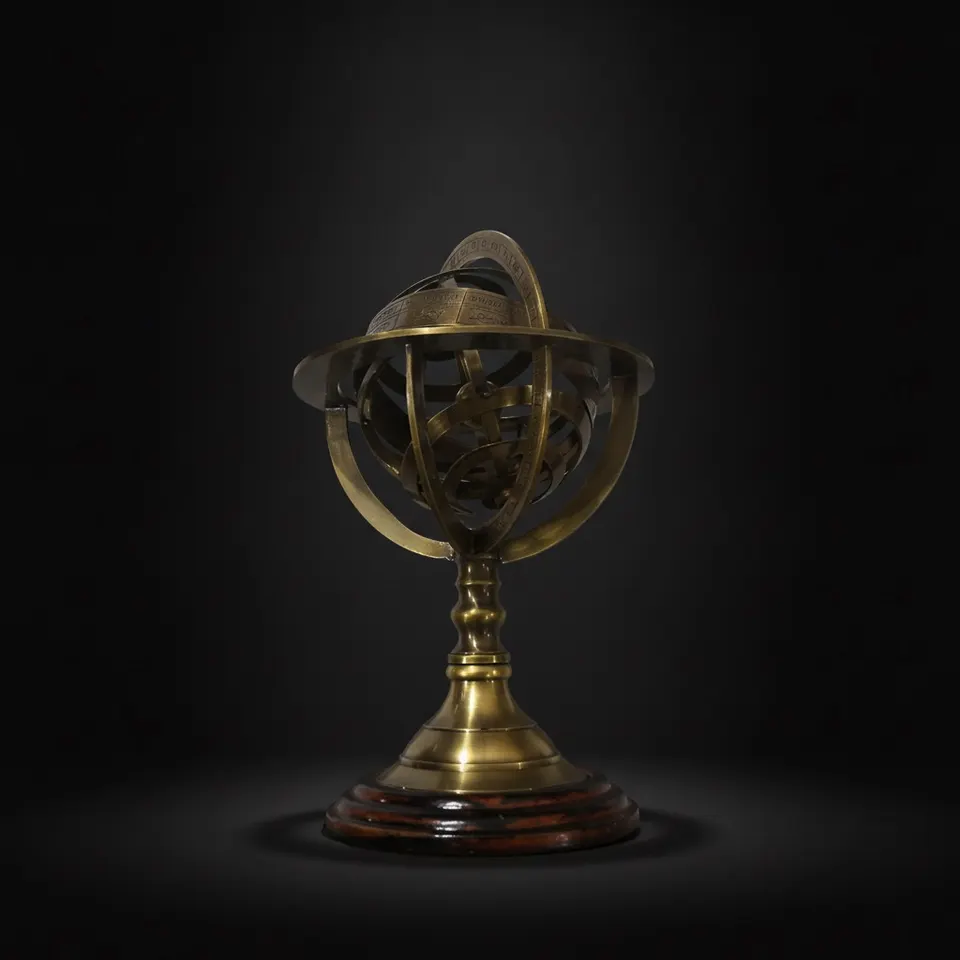 Brass Zodiac Armillary Sphere Pirate Decor