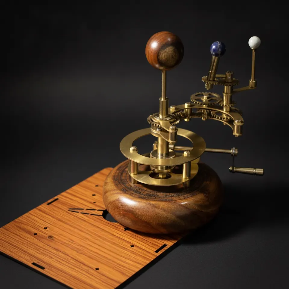 Brass Sun-Earth-Moon Tellurion, Shelf Model