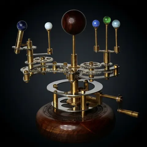 Brass Solar System Orrery, Shelf Display view 1