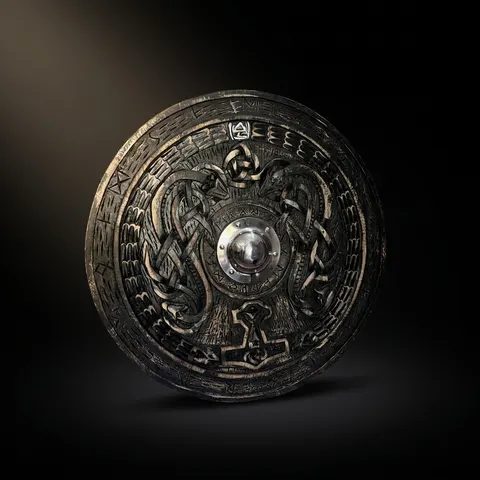 Medieval Viking Wooden Round Shield with Battle Ready view 1
