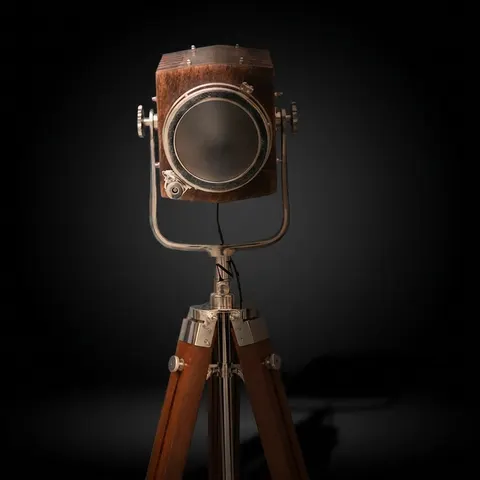 Wooden Spotlight on Wooden Tripod view 1