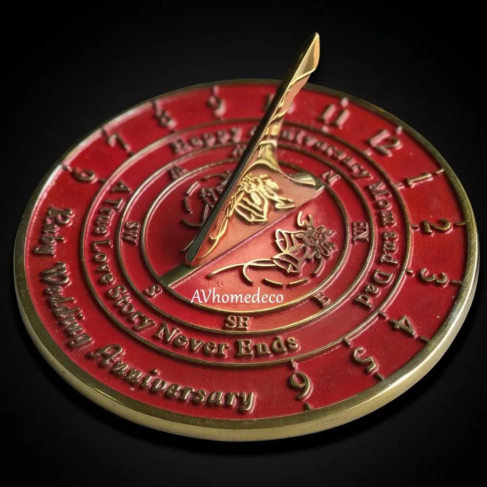 Ruby Anniversary Brass Garden Sundial