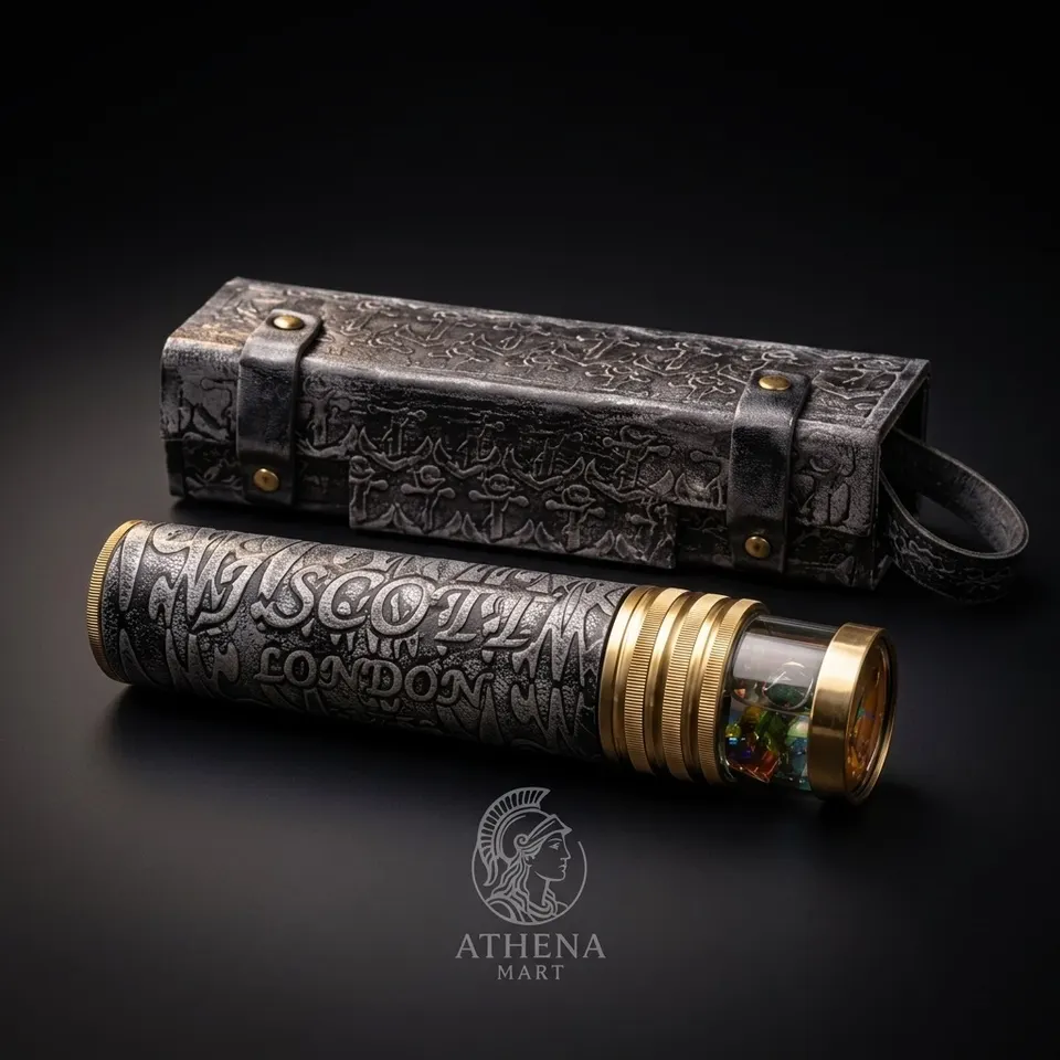 Leather-Wrapped Brass Liquid Kaleidoscope