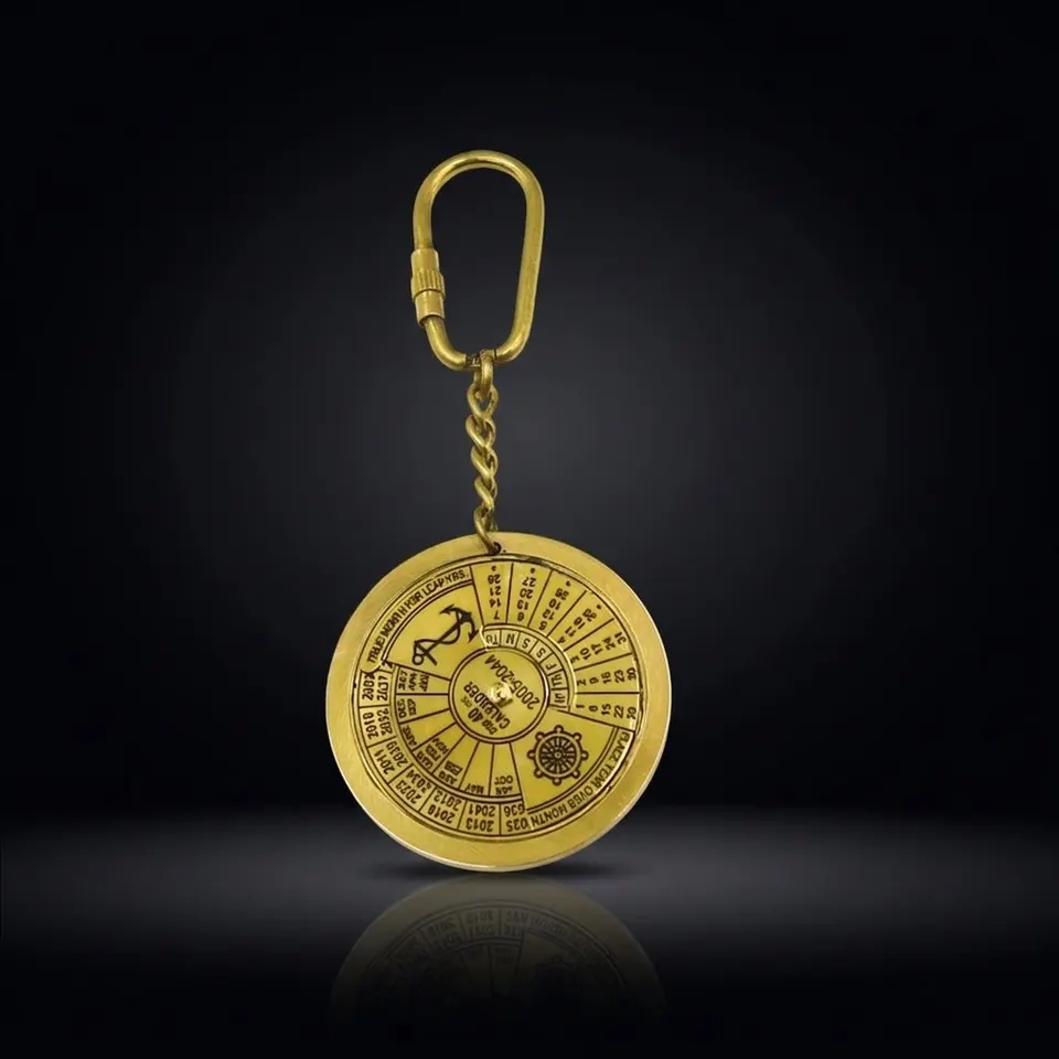 Brass Perpetual Calendar Keyring view 1