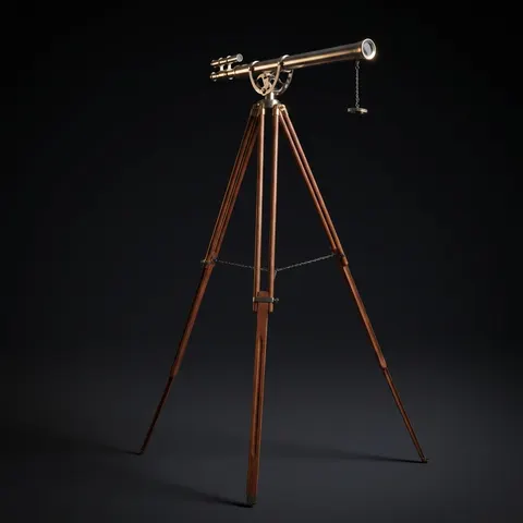 Double Barrel Brass Floor Standing Telescope 60" with No Case view 1